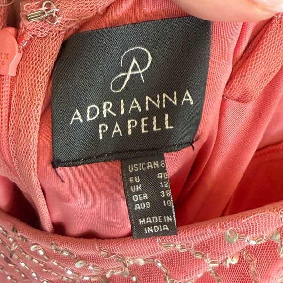 Adrianna Papell Formal Pink Beaded Dress - Picture 9 of 9